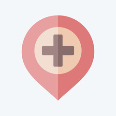 Icon Hospital. related to Location symbol. flat style. design editable