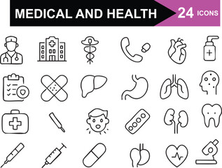 Medical and Health Icons Set for Healthcare and Wellness Projects