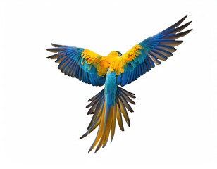 Obraz premium Blue-and-gold Macaw in Flight: A Vibrant Avian Masterpiece