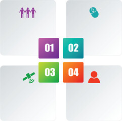 illustration of an infographic featuring tabs and titles, arranged for easy data presentation with a clean and modern layout