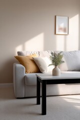 elegant modern living room with minimalist furniture ample copy space