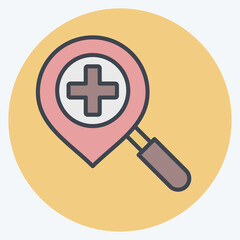 Obraz premium Icon Location Search. related to Location symbol. color mate style. design editable