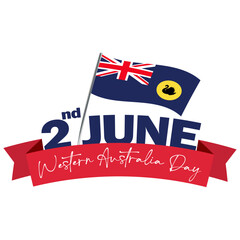 Western Australia Day vector. Public holiday in Western Australia Poster, first Monday in June.