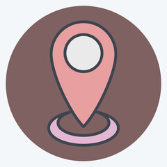 Icon Current Location. related to Location symbol. color mate style. design editable