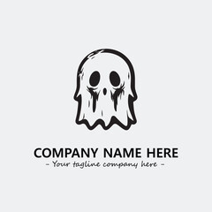 Ghost face icon illustration black and white vector image