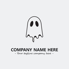 Ghost face icon illustration black and white vector image