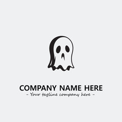 Ghost face icon illustration black and white vector image