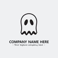 Ghost face icon illustration black and white vector image