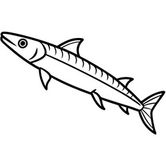 Barracuda Silhouette Vector Illustration