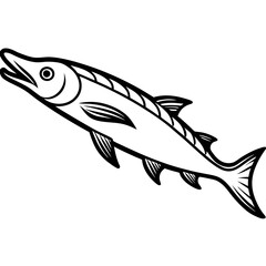 Barracuda Silhouette Vector Illustration