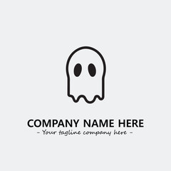Ghost face icon illustration black and white vector image
