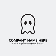 Ghost face icon illustration black and white vector image