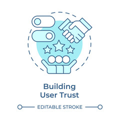 Building user trust soft blue concept icon. Essential for long term loyalty. Benefit of consent management. Round shape line illustration. Abstract idea. Graphic design. Easy to use in article