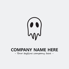 Ghost face icon illustration black and white vector image