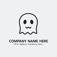 Ghost face icon illustration black and white vector image