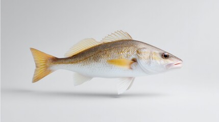 Obraz premium photograph single fish isolated on pristine white backdrop