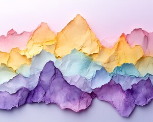 Pastel paper mountainscape