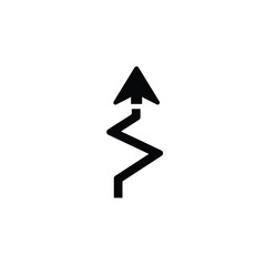 Zigzag arrow symbol directional indicator navigation guidance with wavy line