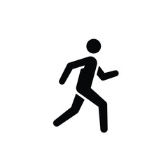 Black silhouette of a running person on white background vector illustration