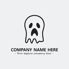Ghost face icon illustration black and white vector image