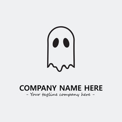 Ghost face icon illustration black and white vector image