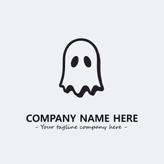 Ghost face icon illustration black and white vector image