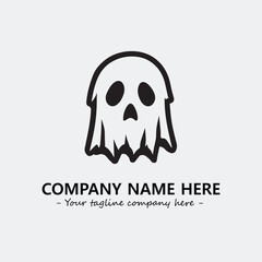 Ghost face icon illustration black and white vector image