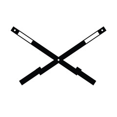 Simple vector graphic of crossed beams in black and white minimalist design