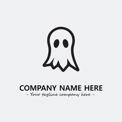 Ghost face icon illustration black and white vector image