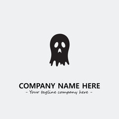 Ghost face icon illustration black and white vector image