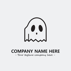 Ghost face icon illustration black and white vector image