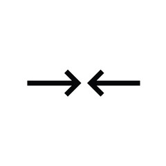 Obraz premium Two arrows pointing inward indicating reduction or convergence in a minimalist style