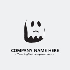 Ghost face icon illustration black and white vector image