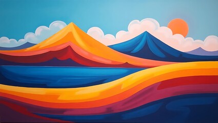 abstract colorful background with clouds