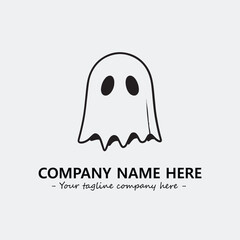 Ghost face icon illustration black and white vector image