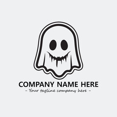 Ghost face icon illustration black and white vector image