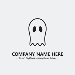 Ghost face icon illustration black and white vector image