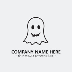 Ghost face icon illustration black and white vector image