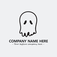 Ghost face icon illustration black and white vector image