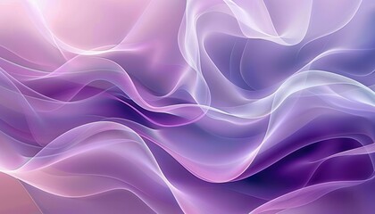 Obraz premium Soft flowing translucent waves in shades of purple and pink creating a dreamy and calming abstract visual with smooth curves and gentle gradients
