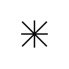 Minimalist star symbol line art icon in black and white vector illustration