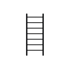 Simple black ladder illustration on white background symbolizing progress and growth