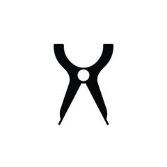 Simple caliper tool silhouette illustration for measurement design black and white