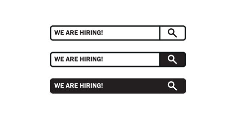 web buttons for website. We are hiring searching. candidate looking for jobs to apply for web, ui, app png and vector illustration on transparent background