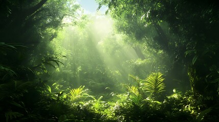 Fototapeta premium sun rays in the forest.