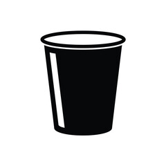 Minimalist black and white plastic cup vector illustration for graphic design projects