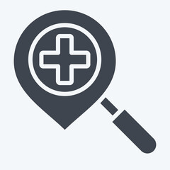 Fototapeta premium Icon Location Search. related to Location symbol. glyph style. design editable