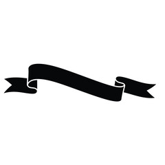 Elegant black ribbon banner vector illustration for graphic design elements and decorations