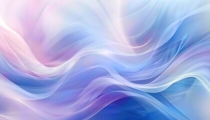 Obraz premium Soft flowing translucent waves in pastel colors blending light pink, lavender, and blue tones creating a calm and dreamy atmosphere