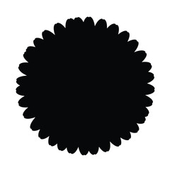 Flower shape silhouette black ornamental floral element minimal design nature inspired